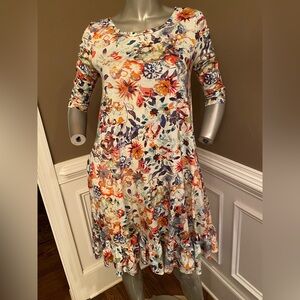Peruvian Connection 100% Cotton Floral Print Women's Dress size XS